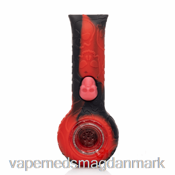 Vape Uden Nikotin Stratus Silikone Kranium Håndpibe Crimson (sort/rød)